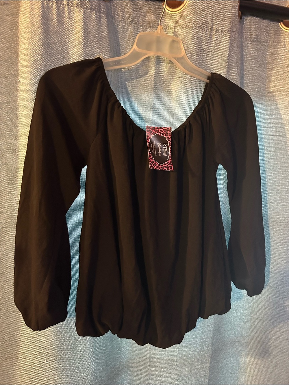 Black Long-Sleeve Blouse - Women's Top
